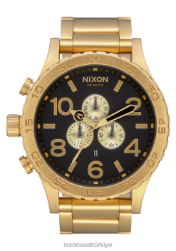 Nixon 51-30 krono 22VFD24 kol saati tamamı altın/siyah