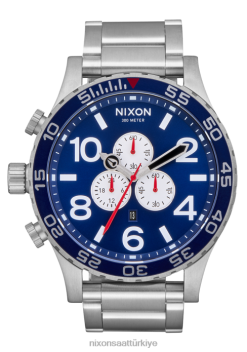Nixon 51-30 krono 22VFD28 kol saati lacivert güneş ışını/gümüş