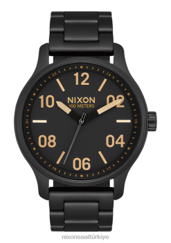 Nixon devriye gezmek 22VFD124 kol saati mat siyah/altın
