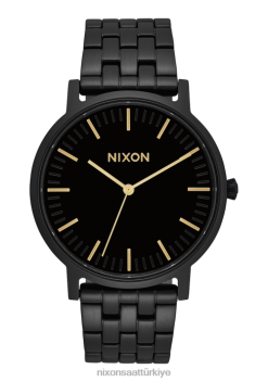 Nixon kapıcı 22VFD78 kol saati tamamı siyah/altın