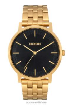 Nixon kapıcı 22VFD79 kol saati tamamı altın/siyah güneş ışını