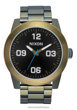 Nixon kurumsal paslanmaz çelik 22VFD72 kol saati siyah güneş ışını/artı
