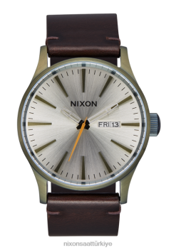Nixon nöbetçi deri 22VFD58 kol saati vintage beyaz/artı