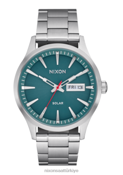 Nixon nöbetçi güneş paslanmaz çelik 22VFD99 kol saati gümüş/jasper