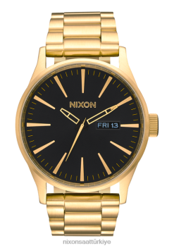 Nixon nöbetçi paslanmaz çelik 22VFD4 kol saati tamamı altın/siyah