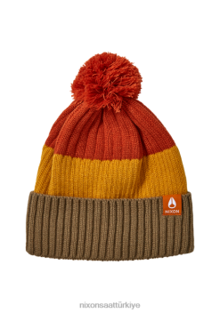 Nixon Schrader ponponlu bere 22VFD380 Aksesuarlar vintage turuncu çoklu