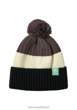 Nixon Schrader ponponlu bere 22VFD381 Aksesuarlar gri siyah