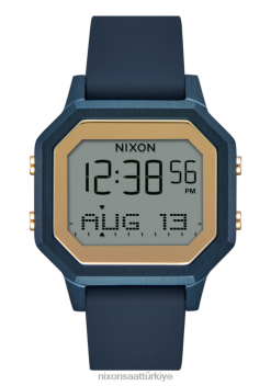 Nixon siren paslanmaz çelik 22VFD208 kol saati lacivert/altın