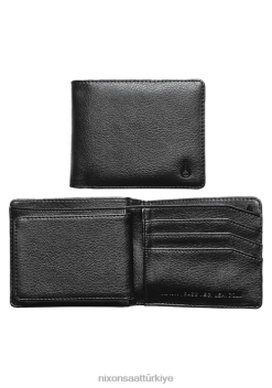 Nixon vegan deri bozuk para cüzdanını geçmek 22VFD550 Aksesuarlar siyah